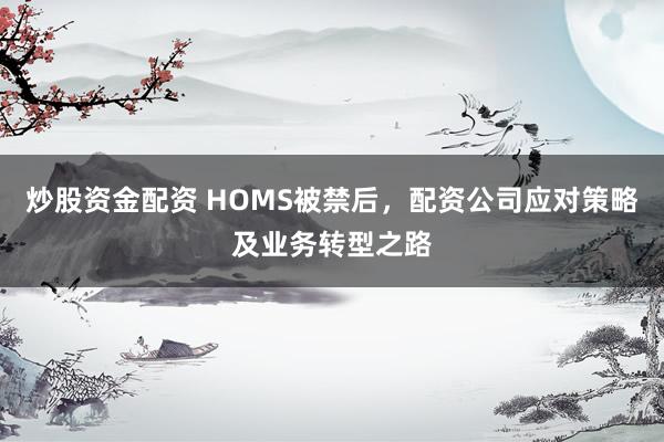 炒股资金配资 HOMS被禁后，配资公司应对策略及业务转型之路