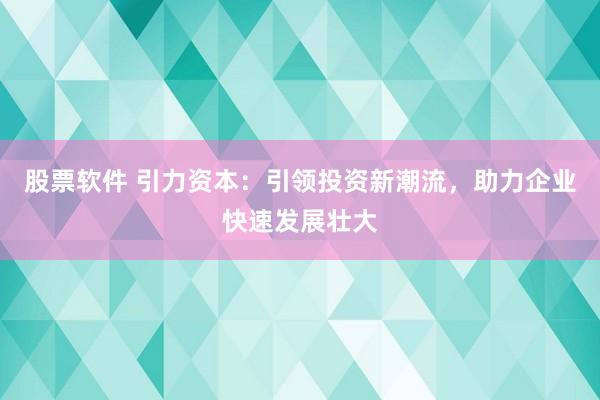 股票软件 引力资本：引领投资新潮流，助力企业快速发展壮大