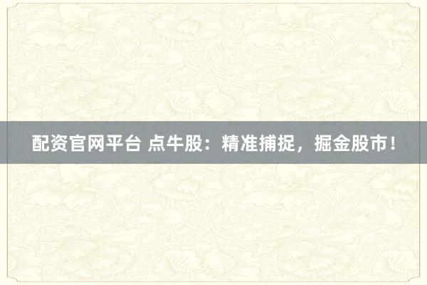 配资官网平台 点牛股：精准捕捉，掘金股市！