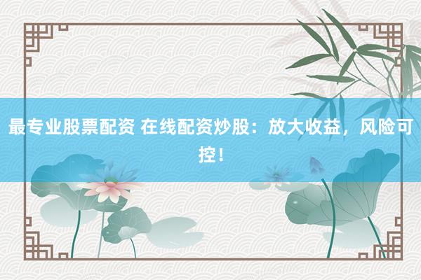 最专业股票配资 在线配资炒股：放大收益，风险可控！