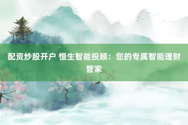 配资炒股开户 恒生智能投顾：您的专属智能理财管家