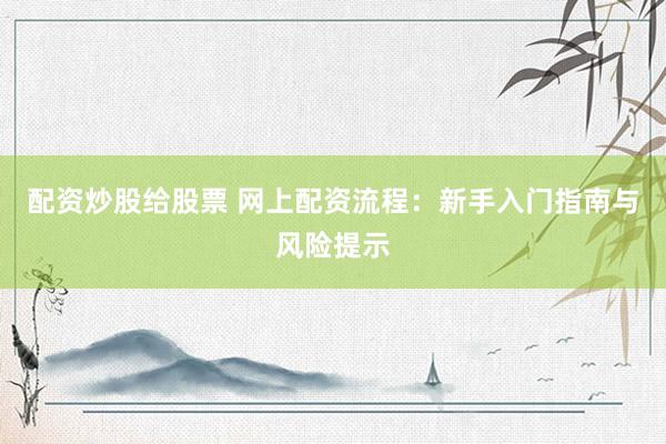 配资炒股给股票 网上配资流程：新手入门指南与风险提示