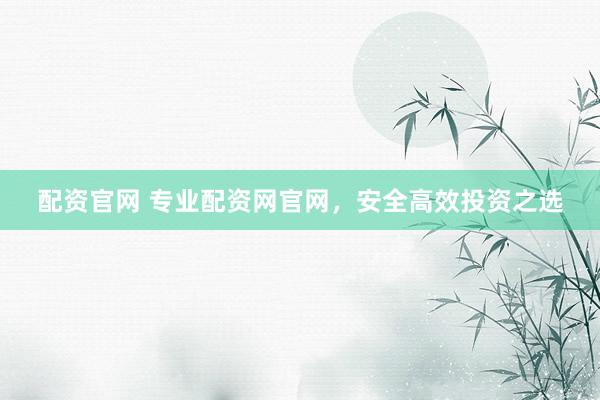 配资官网 专业配资网官网,安全高效投资之选