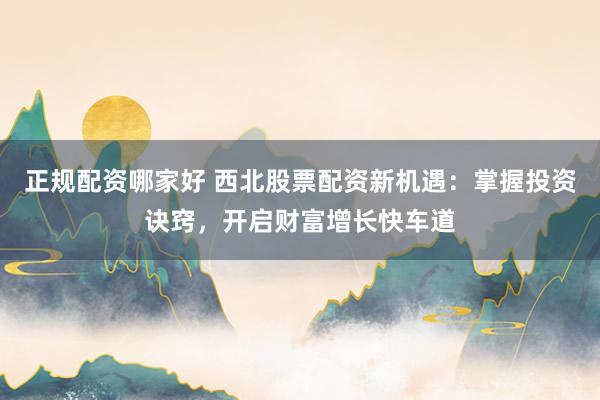 正规配资哪家好 西北股票配资新机遇：掌握投资诀窍，开启财富增长快车道