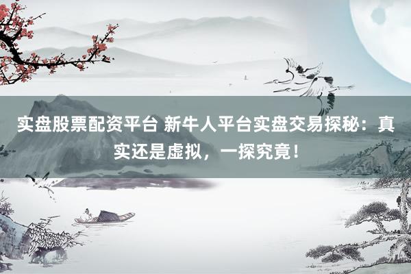 实盘股票配资平台 新牛人平台实盘交易探秘：真实还是虚拟，一探究竟！