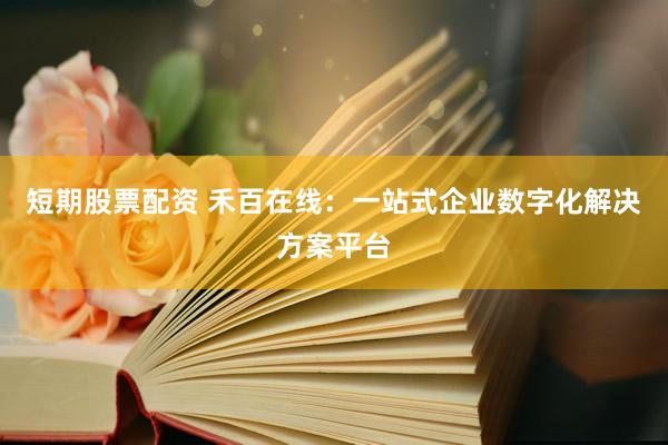 短期股票配资 禾百在线：一站式企业数字化解决方案平台